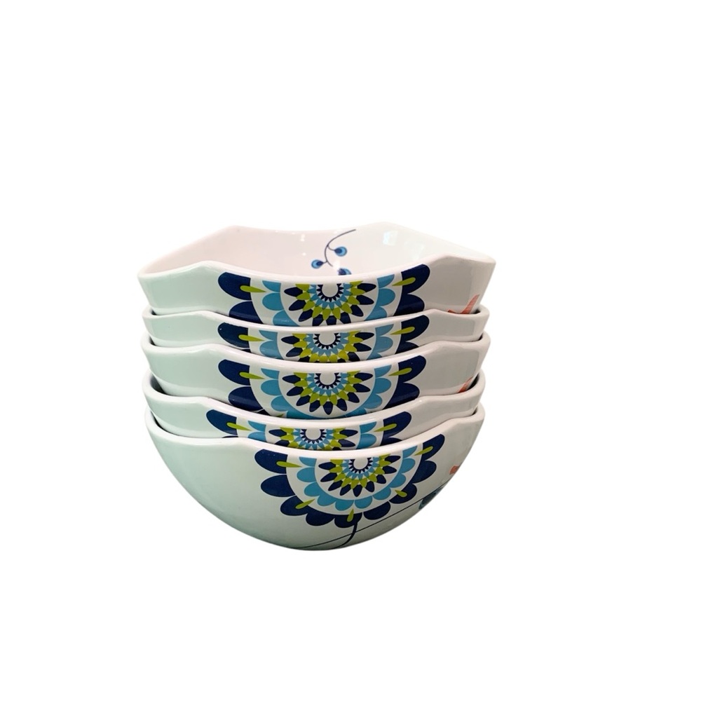 Dansk Bowls Set of 5 Classic Fjord Tweet Pattern